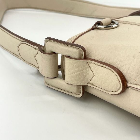 Vintage Y2K Small Neutral Leather Shoulder Purse - Picture 5 of 11